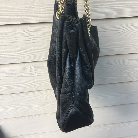 Vince Camuto black leather chain purse handbag - Picture 2 of 13